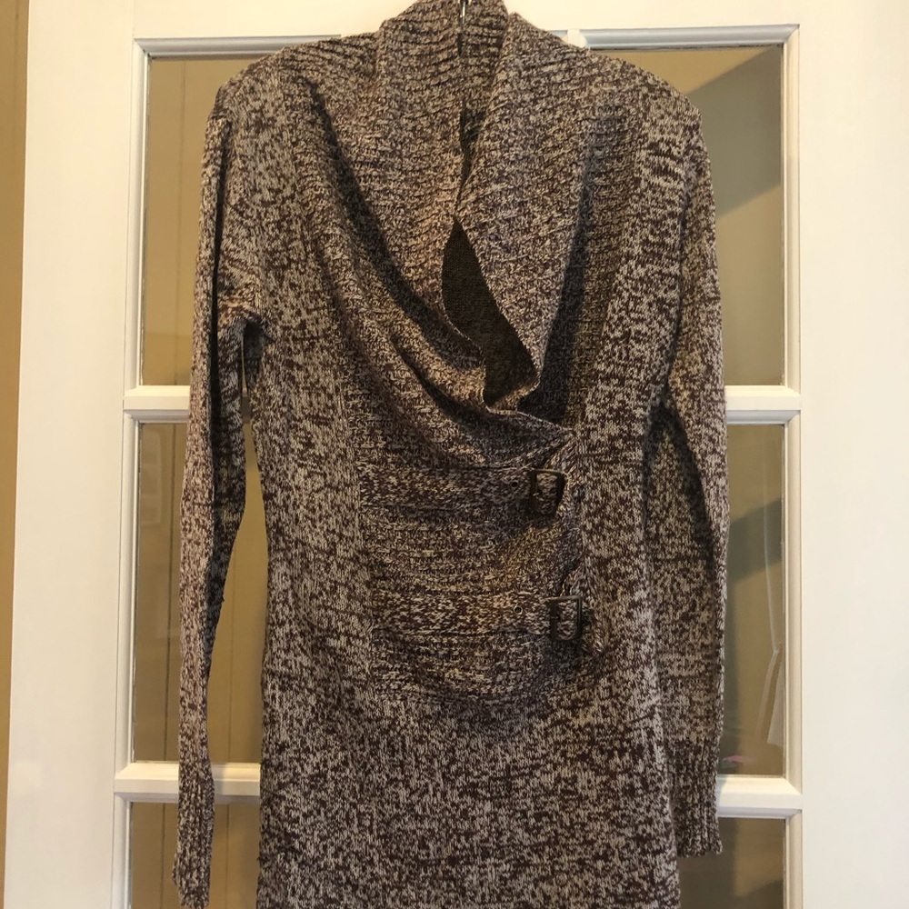 Knit Sweater Dress, Double Buckle Detail